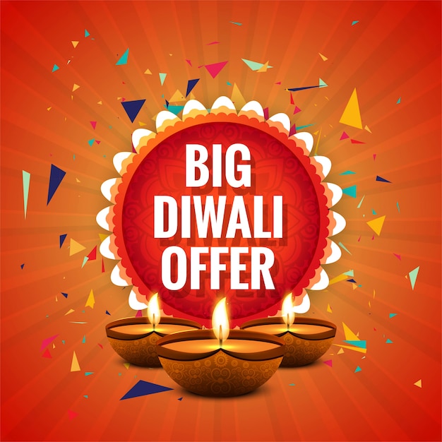 Diwali Festival Offer Big Sale Background Template Design