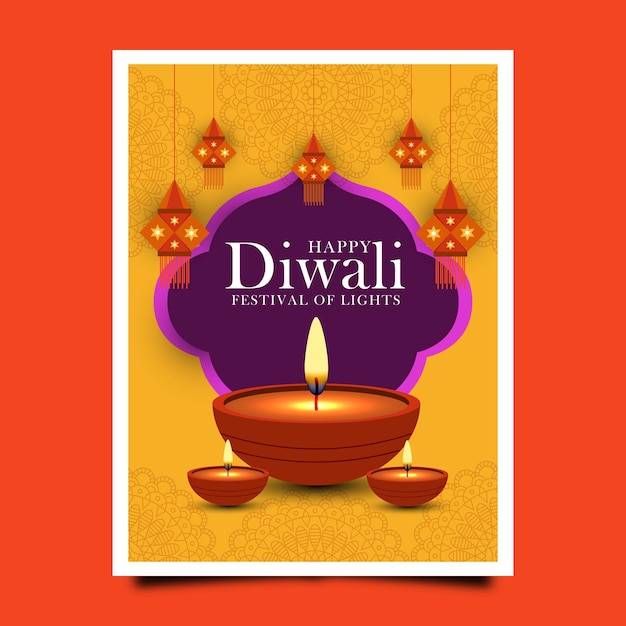 Vector diwali festival poster template design