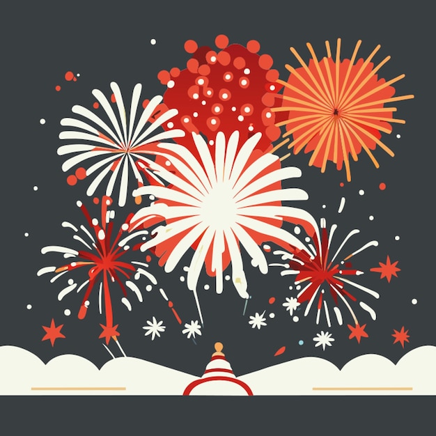 Vector diwali fireworks display vector illustration flat 2