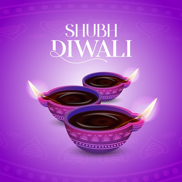 Diwali India Festival Diya Vector Template design