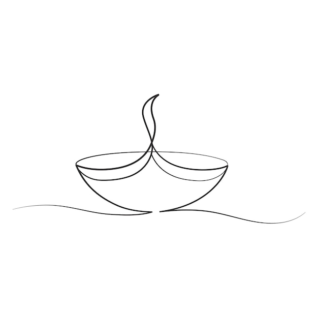 Diwali one line art illustration