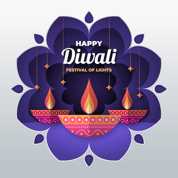 Diwali in paper style concept