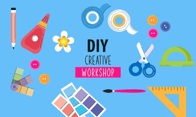 Diy creative workshop idea concept