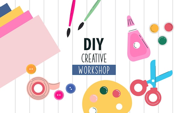 Vector diy creative workshop idea concept