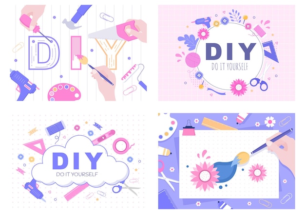 DIY Tools Do It Yourself Background Illustration For Home Renovation and Creative Projects