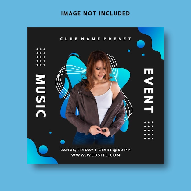 dj music event flyer social media post template