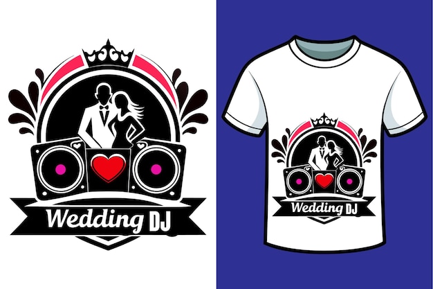 Vector dj music and wedding tshirt design 10