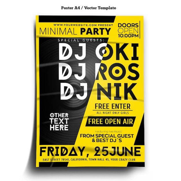 Dj Party Night Event Poster Template