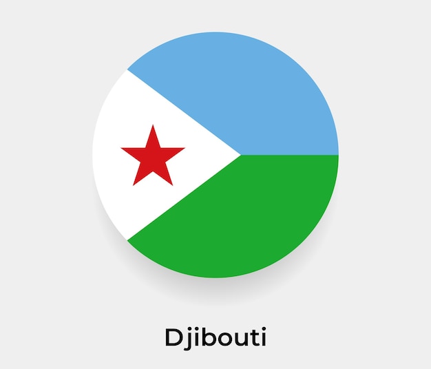 Djibouti flag bubble circle round shape icon vector illustration