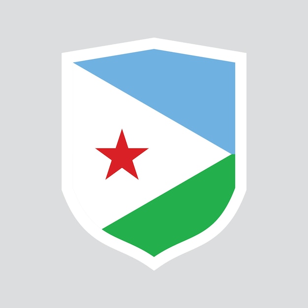 Djibouti Flag in Shield Shape Frame