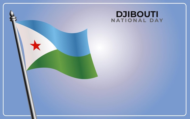 Djibouti national flag isolated on gradient color background