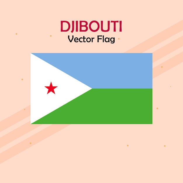 Djibouti vector flag lines and stock