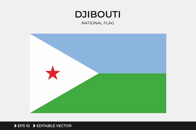 Djobouti National Flag Illustration