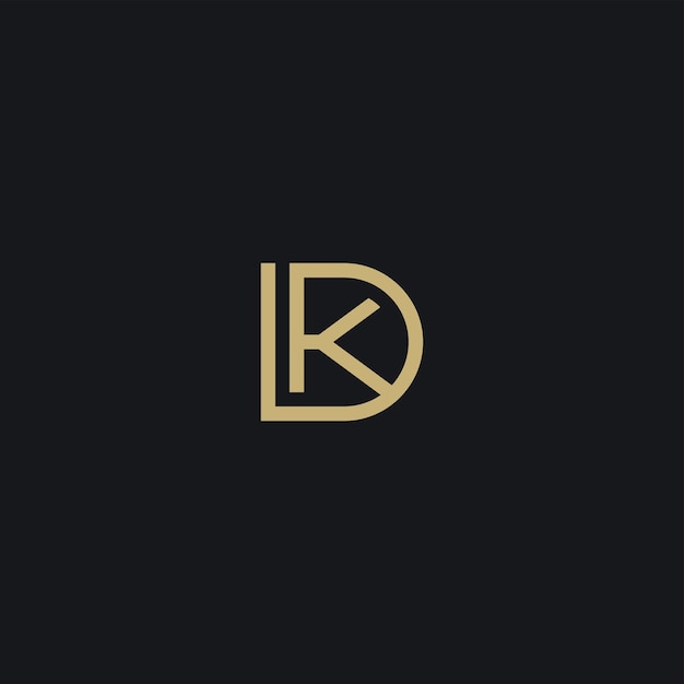 DK initial monogram vector icon illustration