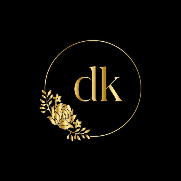 DK Monogram logotype for celebration event, wedding, greeting card, invitation Vector Template