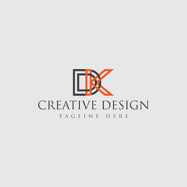 DK outline logo design template