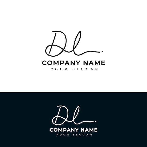 Dl Initial signature logo vector design