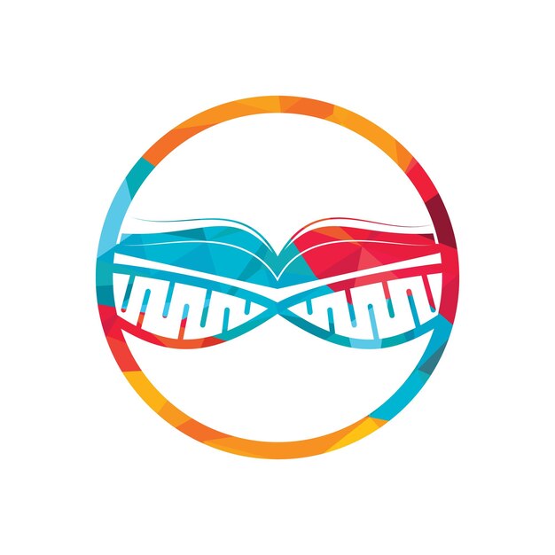 DNA book vector logo design