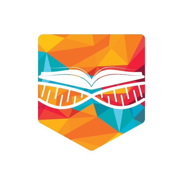 DNA book vector logo design