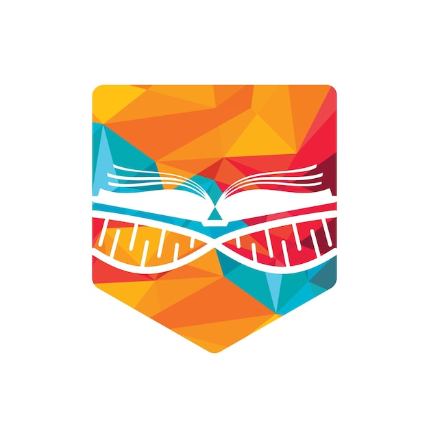 DNA book vector logo design