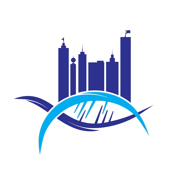 DNA city vector logo design