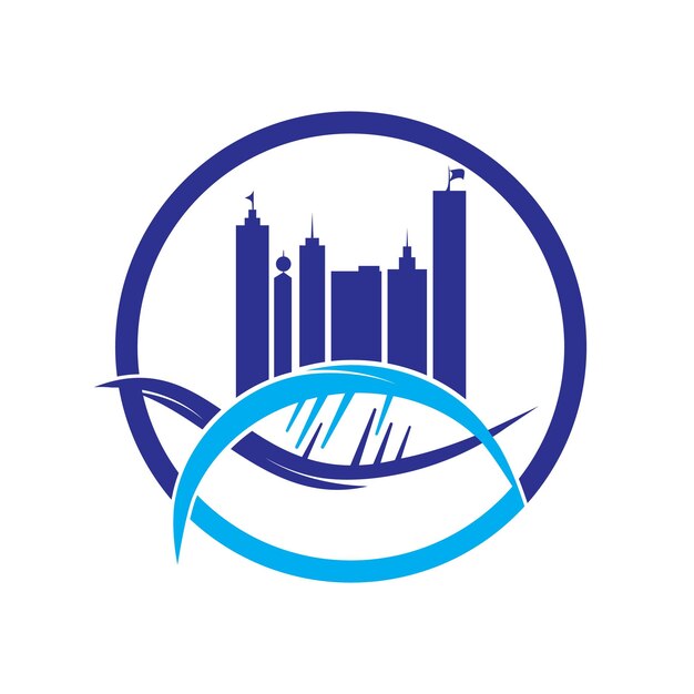 DNA city vector logo design