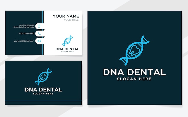 DNA dental logo suitable for company with business card template