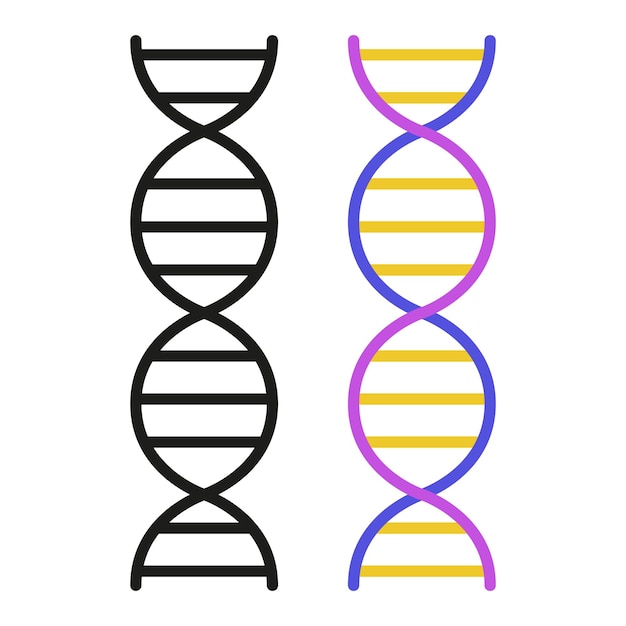 DNA Flat And Outline