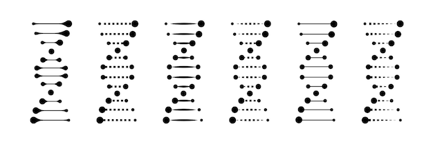 DNA helix icon DNA  deoxyribonucleic acid icon set Genetic molecular code DNA structure molecule set Vector graphic illustration EPS 10