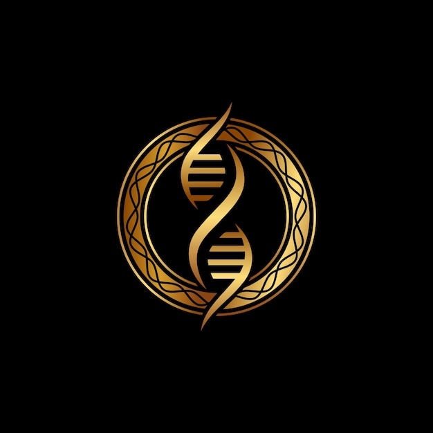 DNA helix luxury icon logo