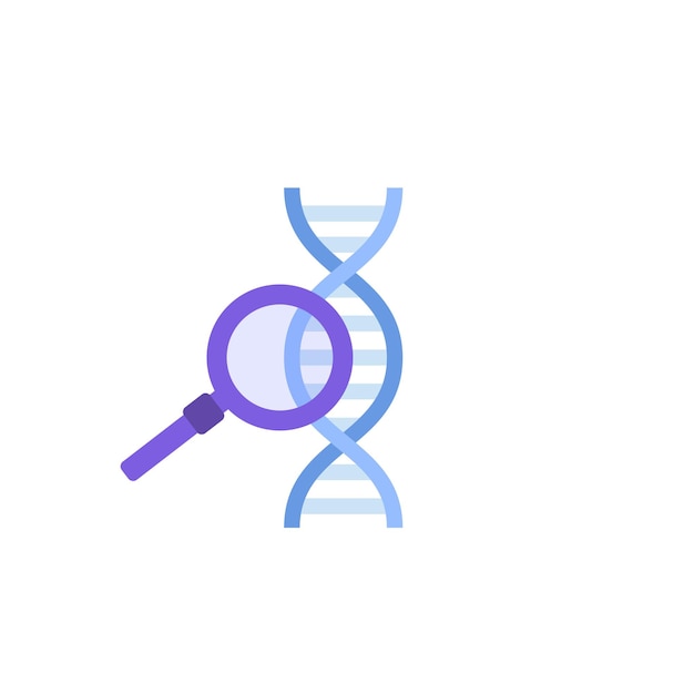 DNA icon in flat style. Vector illustration.