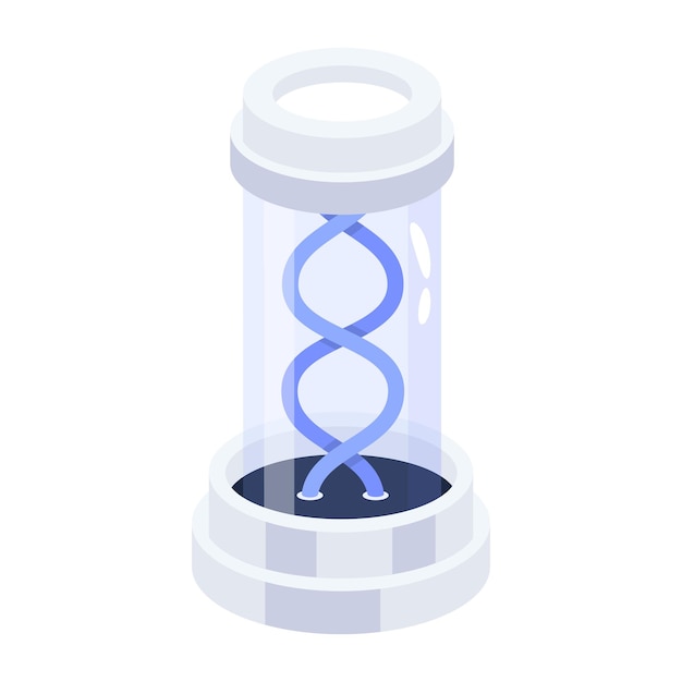 A dna strand in a glass container.