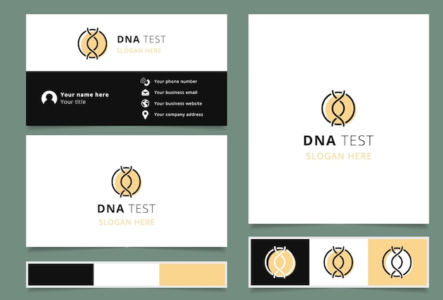 Dna test logo design with editable slogan branding book and