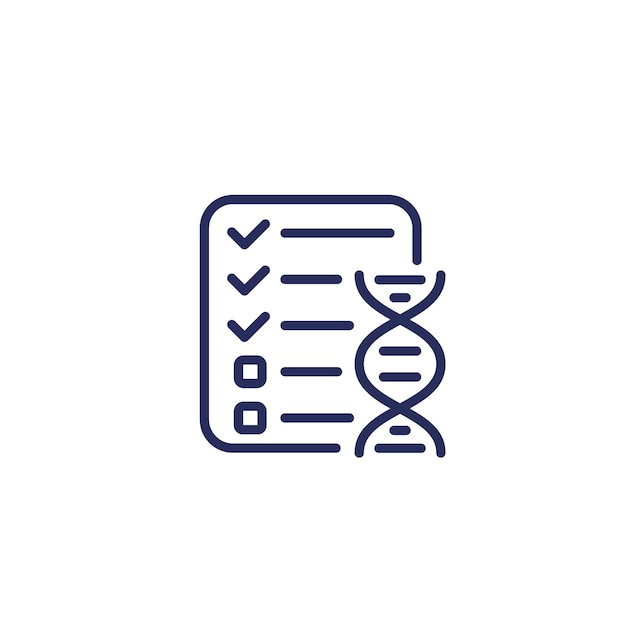 DNA test results line icon vector