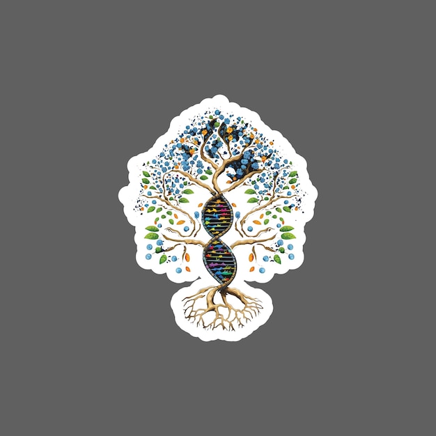 DNA Tree of Life Genetics Colorful Science Biology sticker