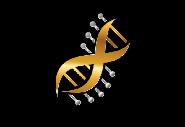 DNA vector logo design template Genetics Vector Design