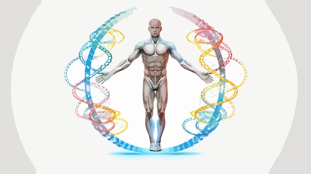 DNA Vitruvian Man Medical Research Concept