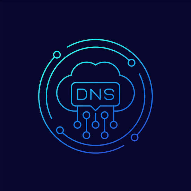 DNS icon line vector design