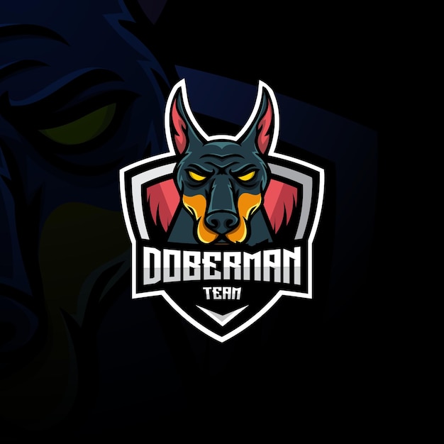 Doberman mascot esport logo.