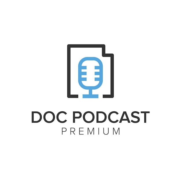 doc podcast logo icon vector template