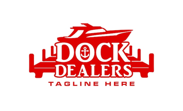 Vector dock dealers logo design boat yacht vector ship