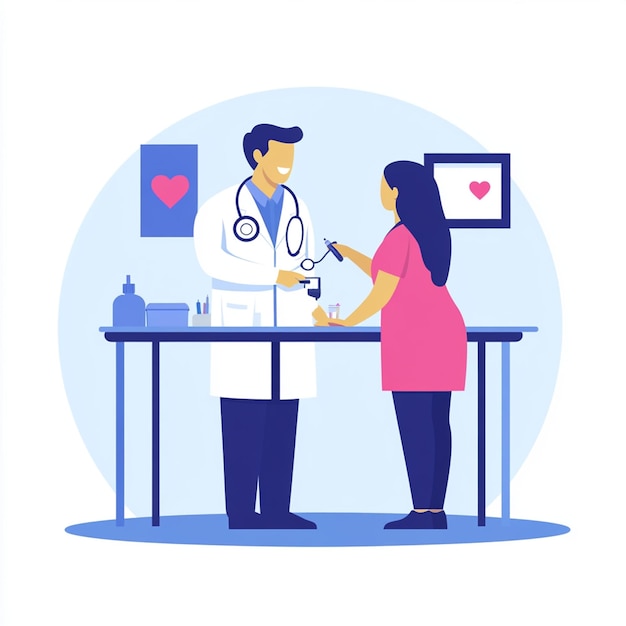 Vector doctor doing medical checkup illustration