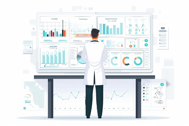 Doctor in Front of Medical Dashboard