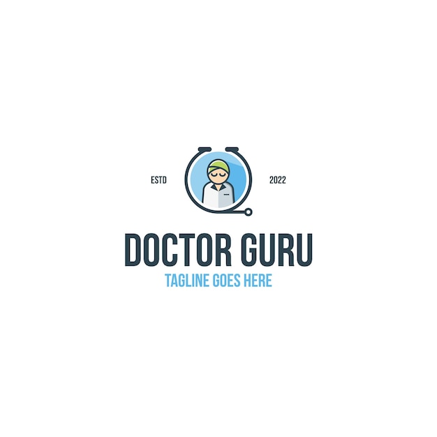 Doctor guru character logo design inspiration