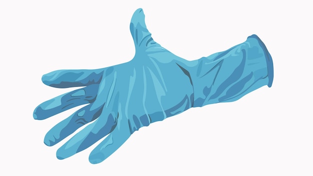 Vector doctor hand flat icon blue protective gloves healthcare concept