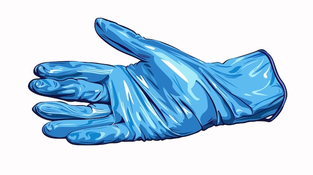 Vector doctor hand flat icon with blue protective gloves healthcare concept