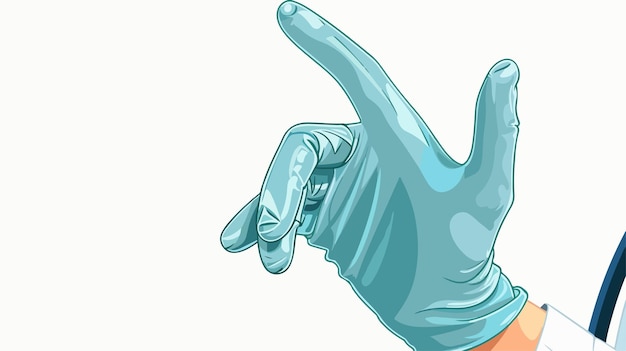 Doctor Hand in Protective Glove Showing Okay Symbol Flat Icon