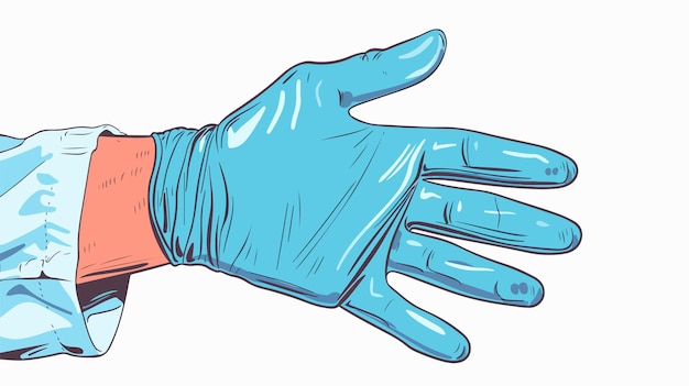 Vector doctor hand protective gloves flat icon medicine concept