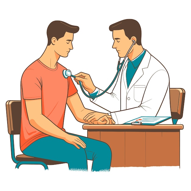 Doctor Health Check in the office vector