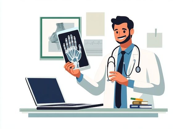 Doctor Holding Xray Of A Hand